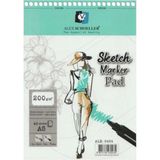Alex Schoeller Alex Spiralli Skecth Marker Pad A5 200 Gram 40 Yaprak (ALEX-0434) - Çok Renkli - Resim Defteri