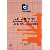 Alex Schoeller Alex Teknik ( Milimetrik ) Kırmızı Bloknot 80 Gram A4 20 Yaprak - Teknik Çizim ( Milimetrik ) Kağıdı