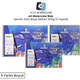 Alex Schoeller Art Watercolor Pad Spiralli 300 gr 12 Yaprak Sulu Boya Defteri