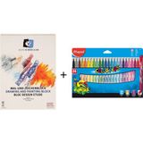 Alex Schoeller Resim Defteri 25 x 35 cm 165 gr Spiralli + Maped Jungle 24 Renk Keçeli Kalem