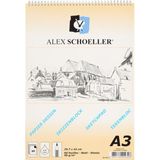 Alex Schoeller Spiralli Eskiz Çizim Defteri 90 gr A3 60 Yaprak