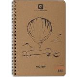 Alex Schoeller Spiralli Kraft Sert Kapak 70 gr A4 80 Yaprak Düz Defter