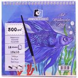 Alex Schoeller Spiralli Suluboya Defteri 300 gr 12 Yaprak 15 x 15 cm