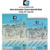 Alex Schoeller Üstten 120 gr 40 Yaprak Spiralli Blok