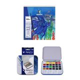 Alex Spiralli Suluboya Defteri 300 gr 12 Yp 15X15 cm Daler Rowney Aquafine Suluboya Set 24'lü