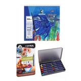 Alex Spiralli Suluboya Defteri 300 Gr 12 Yp 20X20 Cm Lyra Aquacolor Pastel Boya 12 Renk
