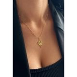 Alexander Atelier GÜNEŞ KOLYE 925 gümüş İTALYAN İNCE ZİNCİR 14 k altın kaplama