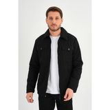 Alexander Gardi Alexandergardı Cepli Fermuarlı Gömlek Yaka Ceket (AG-NORTH-J55-01) - 2XL - Siyah