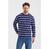 Alexander Gardi Alexandergardı Çizgili Regular Fit Sweatshırt E24-00158 001 lacivert
