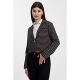 Alexander Gardi Alexandergardı Desenli Crop CEKET(B24-21401) - Siyah - 2XL