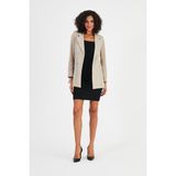 Alexander Gardi Ekoseli Astarsız Cepli Kruvaze Blazer Ceket (B24-00202) - Bej - 3XL