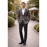 Alexander Gardi Erkek Kareli Desen Blazer Ceket - 48 - 6 Drop - Lacivert