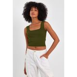 Alexander Gardi Kare Yaka Crop Atlet (A90779-S) - Standart - Haki