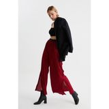 Alexander Gardi Yırtmaçlı Yüksek Bel Pantolon (B22-118B) - XL - Bordo