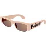 Alexander McQueen Alexander McQuenn AM0404S 003 54 Unisex Güneş Gözlüğü - Pembe