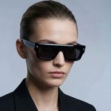 Alexander Mcqueen AM0427S 001 Siyah Füme Unisex Dikdörtgen Güneş Gözlüğü 52-21 - Renk