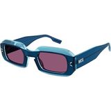 Alexander McQueen MQ0361S 003 Mavi Kırmızı Kadın Dikdörtgen Güneş Gözlüğü 49-25