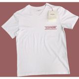 Alexander Mcqueen V Yaka Kenarları Logo Bant Detaylı Beyaz Erkek Tişört - 2XL - 001-Beyaz