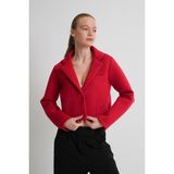 Alexandergardı Astarsız Crop Blazer Ceket - 2XL - Kırmızı