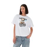 ALEXANDERGARDI Baskılı Bisiklet Yaka Kadın T-shirt BEYAZ L