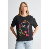 ALEXANDERGARDI Baskılı Bisiklet Yaka Kadın T-shirt SİYAH S