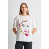 ALEXANDERGARDI Baskılı Bisiklet Yaka Kadın T-shirt