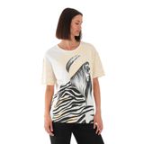 ALEXANDERGARDI Baskılı Kısa Kollu Kadın T-shirt EKRU M