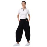 ALEXANDERGARDI BELİ LASTİKLİ BOL PAÇA PANTOLON (B22-14500) SİYAH M