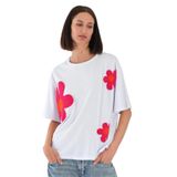 ALEXANDERGARDI Çicek Desenli Kadın T-shirt BEYAZ M