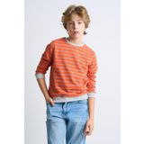 ALEXANDERGARDI Çizgili Bisiklet Yaka Çocuk Sweatshirt TURUNCU 7-8 Yaş