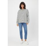 ALEXANDERGARDI ÇİZGİLİ DİK YAKA FERMUARLI OVERSIZE SWEATSHIRT (UNI-00247)