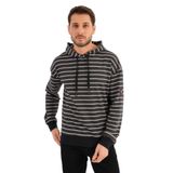 ALEXANDERGARDI ÇİZGİLİ KAPÜŞONLU SWEATSHIRT (UNX-00242) KAHVERENGİ 3XL