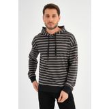 ALEXANDERGARDI ÇİZGİLİ KAPÜŞONLU SWEATSHIRT (UNX-00242) KAHVERENGİ XXL