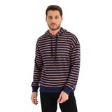ALEXANDERGARDI ÇİZGİLİ KAPÜŞONLU SWEATSHIRT (UNX-00242) LACİVERT L