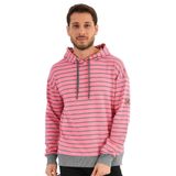 ALEXANDERGARDI ÇİZGİLİ KAPÜŞONLU SWEATSHIRT (UNX-00242) PEMBE XXL