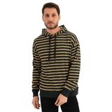 ALEXANDERGARDI ÇİZGİLİ KAPÜŞONLU SWEATSHIRT (UNX-00242) SARI-SİYAH 3XL