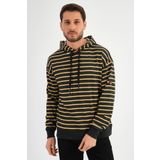 ALEXANDERGARDI ÇİZGİLİ KAPÜŞONLU SWEATSHIRT (UNX-00242) SARI-SİYAH XXL