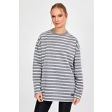 ALEXANDERGARDI ÇİZGİLİ OVERSİZE BASİC SWEATSHİRT () B23-00158