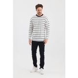 ALEXANDERGARDI ÇİZGİLİ REGULAR FİT SWEATSHIRT (E24-00158) BEYAZ XXL