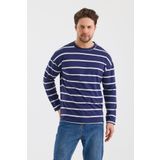 ALEXANDERGARDI ÇİZGİLİ REGULAR FİT SWEATSHIRT (E24-00158) LACİVERT 2XL