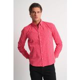ALEXANDERGARDI Desenli Slim Fit Erkek Gömlek PEMBE 2XL