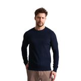 ALEXANDERGARDI Dokulu Desenli Erkek Triko Kazak LACİVERT XL