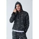 ALEXANDERGARDI E21-72100 Antrasit Kamuflaj Desenli Kapüşonlu Sweatshirt