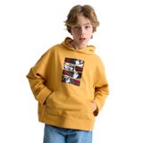 ALEXANDERGARDI Kanguru Cepli Baskılı Kapüşonlu Çocuk Sweatshirt HARDAL 11-12 Yaş