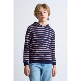 ALEXANDERGARDI Kanguru Cepli Kapüşonlu Çizgili Çocuk Sweatshirt LACİVERT 11-12 Yaş