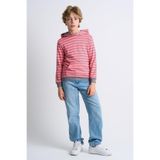ALEXANDERGARDI Kanguru Cepli Kapüşonlu Çizgili Çocuk Sweatshirt PEMBE 13-14 Yaş