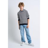 ALEXANDERGARDI Kanguru Cepli Kapüşonlu Çizgili Çocuk Sweatshirt SİYAH 9-10 Yaş