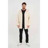 Alexandergardı Kapüşonlu Keten Görünümlü Ince Oversize Ceket (UNX-0074) - Standart - Taş