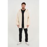ALEXANDERGARDI Kapüşonlu Keten Görünümlü İnce Oversize Ceket (UNX-0074) TAŞ SSTD