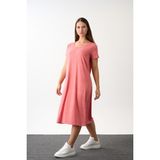 Alexandergardi Kısa Kollu Salaş Elbise (B22-43600) - Pembe